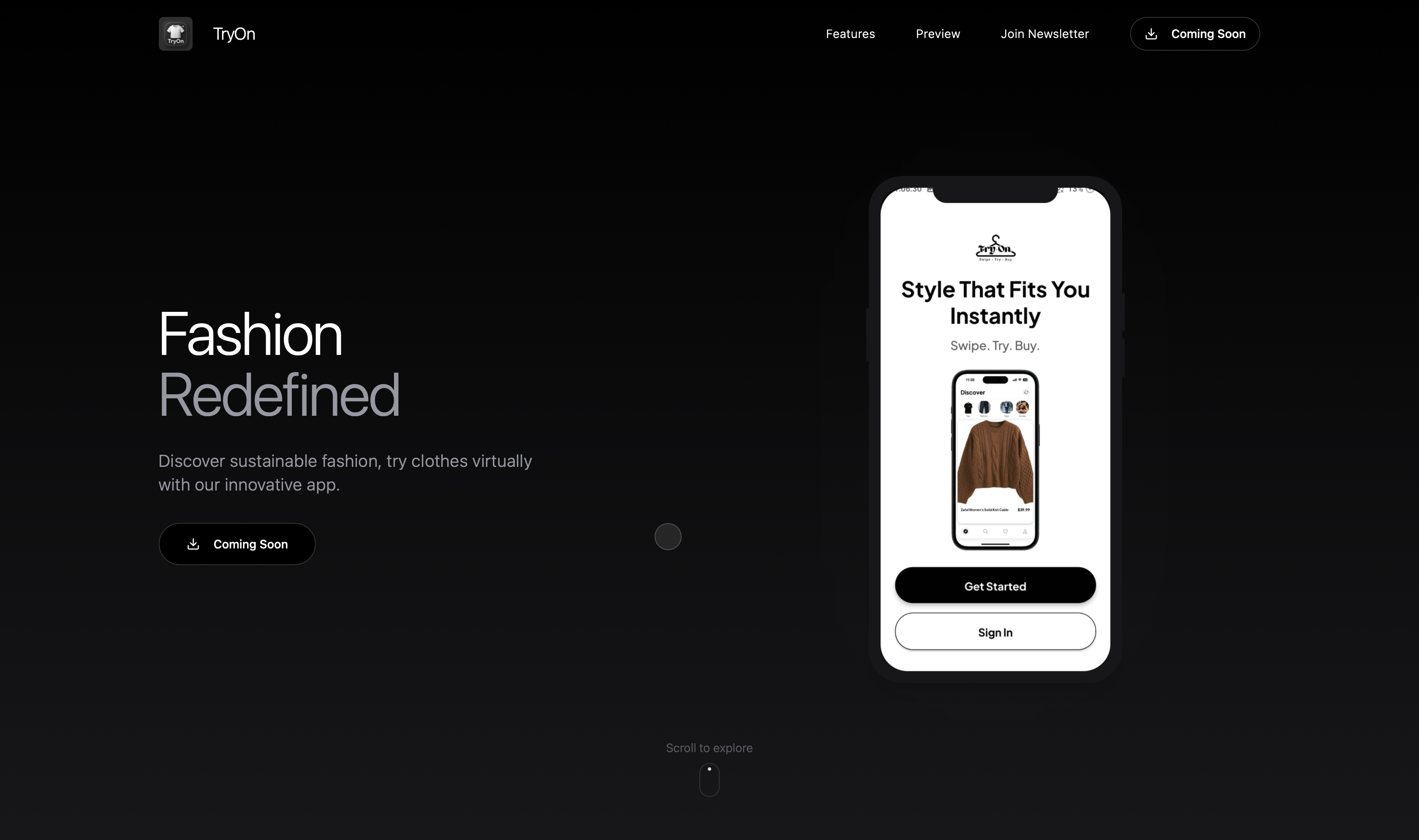 TryOn Landing Page
